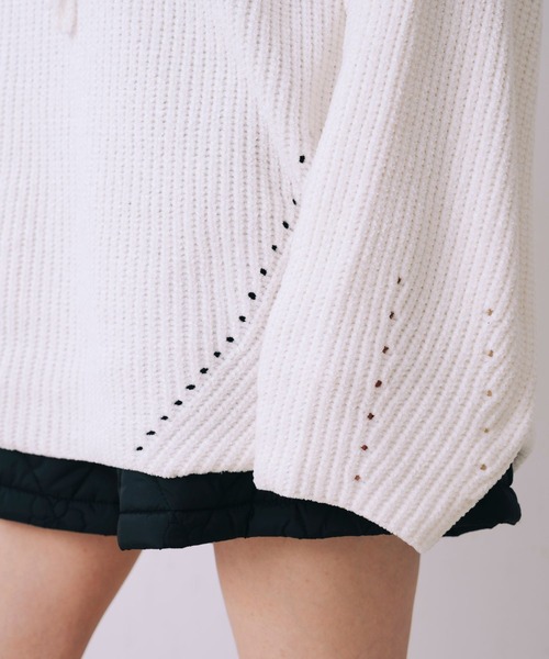 SELFIST(セルフィスト)の「2wayショルダー マシュマロニット 襟付きニット リボン クリスマス オフショルダー(ニット/セーター・レディース・オフホワイト/ブラック・フリー)」の22枚目の写真