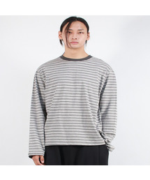 M MULTI STRIPE LONG SLEEVE TEE - Gray