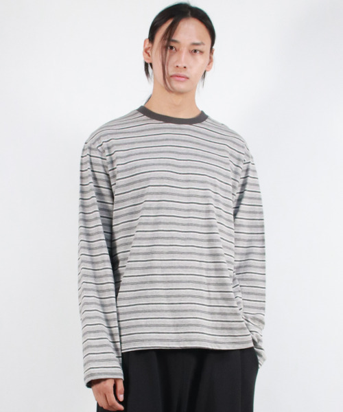 DEMARC（ドゥマーク）の「M MULTI STRIPE LONG SLEEVE TEE - Gray（Tシャツ/カットソー・メンズ・その他・MEDIUM/LARGE）」の3枚目の写真