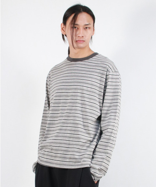 DEMARC（ドゥマーク）の「M MULTI STRIPE LONG SLEEVE TEE - Gray（Tシャツ/カットソー・メンズ・その他・MEDIUM/LARGE）」の8枚目の写真
