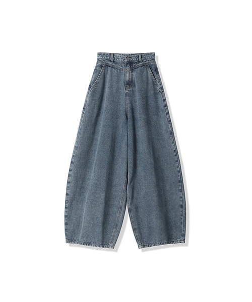 ZENDUST(ジェンダスト)の「Rothen Wide Denim Pants YELLOW BLUE(デニムパンツ・レディース・イエロー・LARGE/MEDIUM/SMALL/X-SMALL/XX-SMALL)」の1枚目の写真