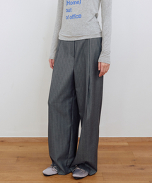 STRIPE WIDE PANTS_GREY