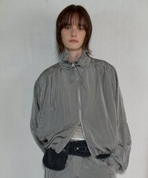 AOPT（アオプト）の「HIGH NECK SHIRRING BLOUSON - GRAY（ナイロンジャケット）」