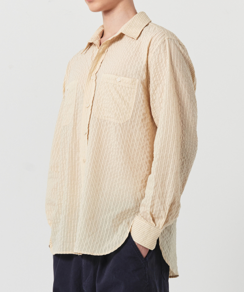 GARDEN EXPRESS(ガーデンエクスプレス)の「MULTI STRIPE CRINKLE SHIRT (yellow)(シャツ/ブラウス・メンズ・その他・LARGE)」の2枚目の写真