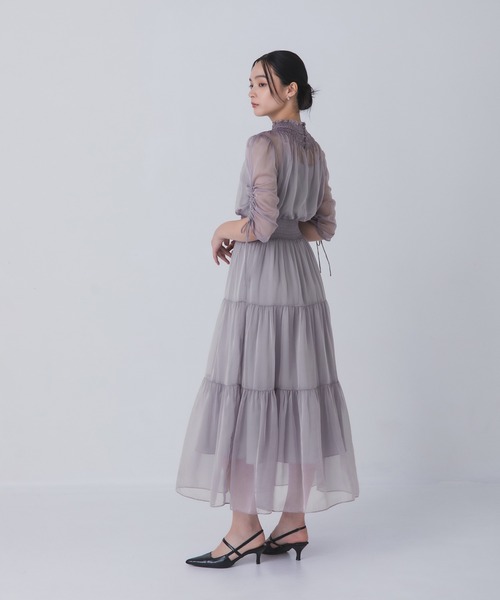 Rose of Sharon(ローズオブシャロン)の「ギャザーネックティアードドレス(ドレス・レディース・ライトカーキ/オールドローズ系/マスタード/カーキ/ブルーグレー・S/M/L)」の19枚目の写真