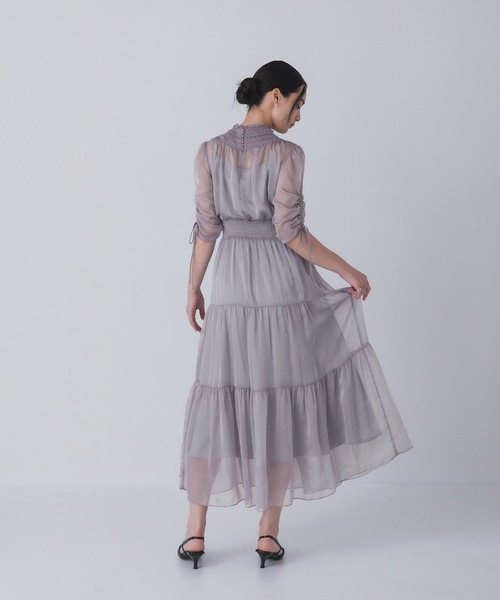 Rose of Sharon(ローズオブシャロン)の「ギャザーネックティアードドレス(ドレス・レディース・ライトカーキ/オールドローズ系/マスタード/カーキ/ブルーグレー・S/M/L)」の20枚目の写真
