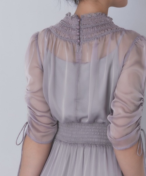 Rose of Sharon(ローズオブシャロン)の「ギャザーネックティアードドレス(ドレス・レディース・ライトカーキ/オールドローズ系/マスタード/カーキ/ブルーグレー・S/M/L)」の22枚目の写真