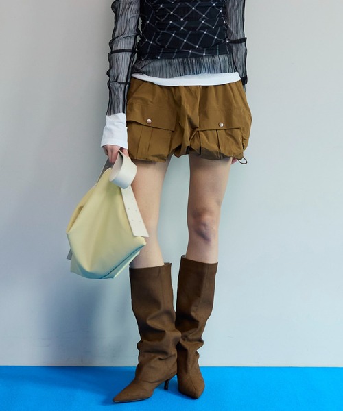 MAISON SPECIAL(メゾンスペシャル)の「Military Balloon Skirt/ミリタリーバルーンスカート(スカート・レディース・キャメル/ホワイト/ブラック・FREE)」の3枚目の写真