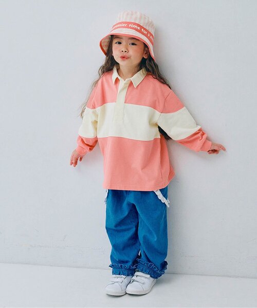 p.premier(ピードットプルミエ)の「春色の切替ラガーシャツ_ジュニア対応(ポロシャツ・キッズ・グリーン/ピンク/イエロー・80/90/100/110/120/130/140)」の12枚目の写真