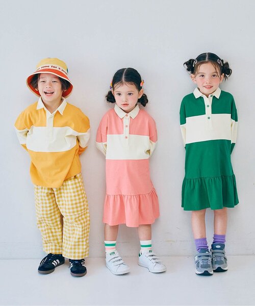 p.premier(ピードットプルミエ)の「春色の切替ラガーシャツ_ジュニア対応(ポロシャツ・キッズ・グリーン/ピンク/イエロー・80/90/100/110/120/130/140)」の17枚目の写真
