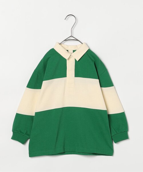 p.premier(ピードットプルミエ)の「春色の切替ラガーシャツ_ジュニア対応(ポロシャツ・キッズ・グリーン/ピンク/イエロー・80/90/100/110/120/130/140)」の4枚目の写真