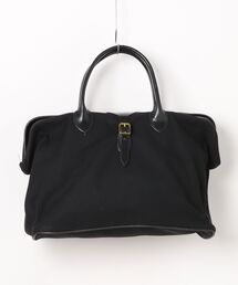Lloyd Footwear（ロイドフットウェア）の「LLOYD FOOTWEAR LLC/C40 (17" Gladstone Bag) Black "Canvas Cotton  Bridle Leather"（ボストンバッグ）」