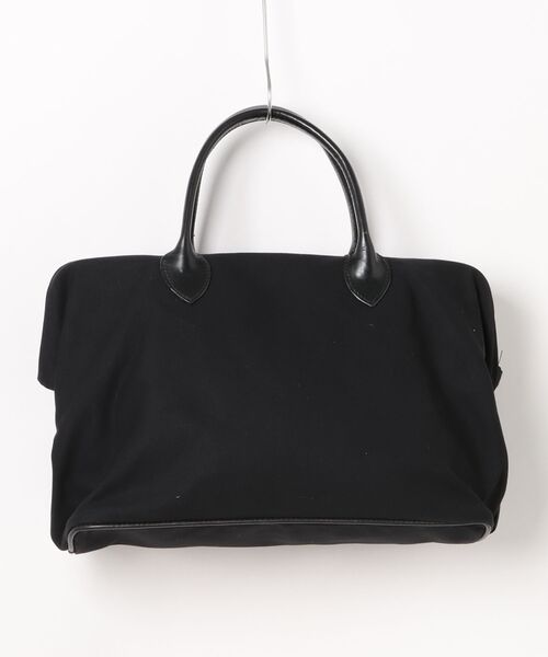 Lloyd Footwear（ロイドフットウェア）の「LLOYD FOOTWEAR LLC/C40 (17" Gladstone Bag) Black "Canvas Cotton  Bridle Leather"（ボストンバッグ・メンズ・ブラック・ONE SIZE）」の2枚目の写真