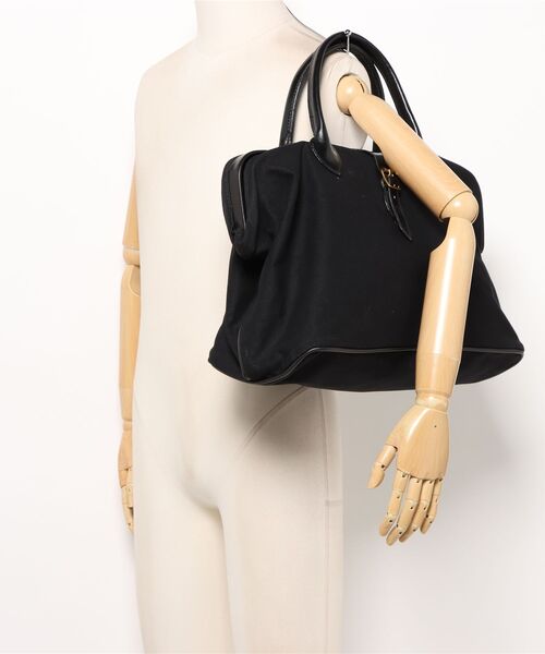 Lloyd Footwear（ロイドフットウェア）の「LLOYD FOOTWEAR LLC/C40 (17" Gladstone Bag) Black "Canvas Cotton  Bridle Leather"（ボストンバッグ・メンズ・ブラック・ONE SIZE）」の5枚目の写真