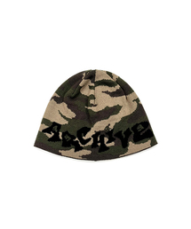 9999ARCHIVE（9999アーカイブ）の「Wavy Logo  Camo Beanie（ニットキャップ/ビーニー）」