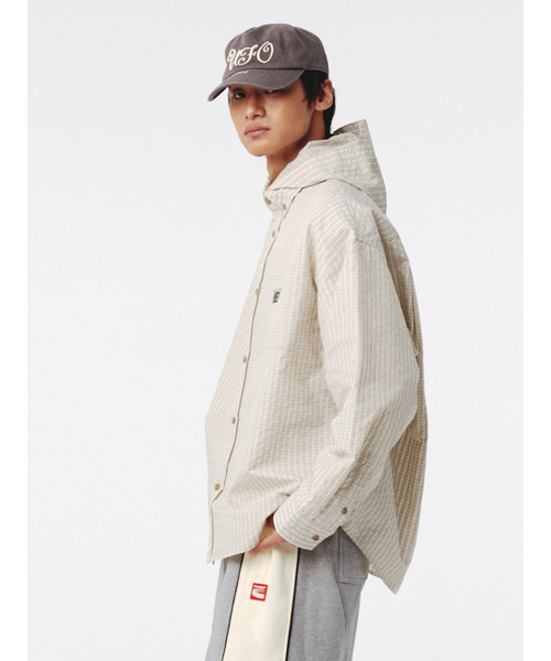 KIJUN MEN(キジュンメンズ)の「Check Hoodie Shirt Ivory(その他アウター・メンズ・その他・LARGE/X-LARGE)」の2枚目の写真