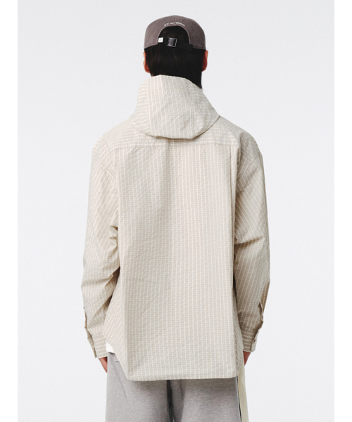 KIJUN MEN(キジュンメンズ)の「Check Hoodie Shirt Ivory(その他アウター・メンズ・その他・LARGE/X-LARGE)」の3枚目の写真