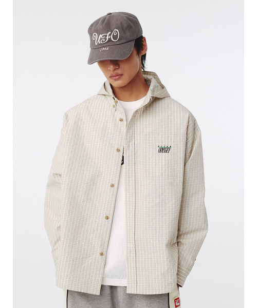 KIJUN MEN(キジュンメンズ)の「Check Hoodie Shirt Ivory(その他アウター・メンズ・その他・LARGE/X-LARGE)」の4枚目の写真