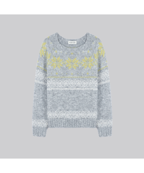 FRIVER07（フリバー07）の「Raglan nordic wool blended knit [FRFA03NT02]_2color（ニット/セーター・レディース・ライトグレー/アイボリー・FREE）」の2枚目の写真