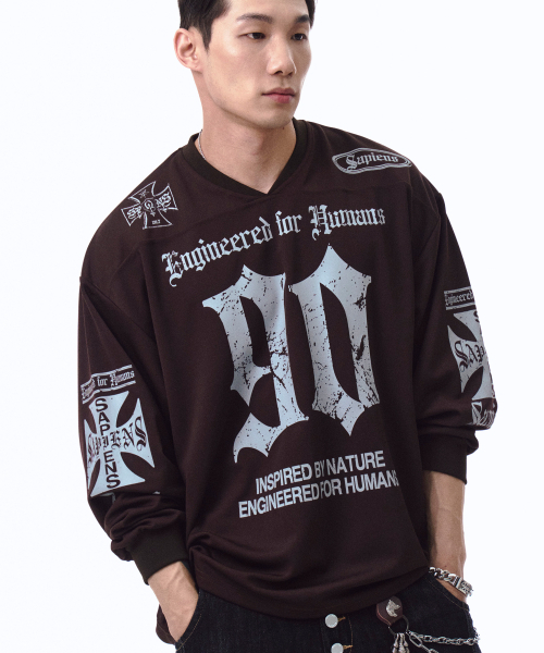 SAPIENS(サピエンス)の「90 ラグビー ロングスリーブ ブラウン(Tシャツ/カットソー・メンズ・その他・MEDIUM/LARGE)」の1枚目の写真