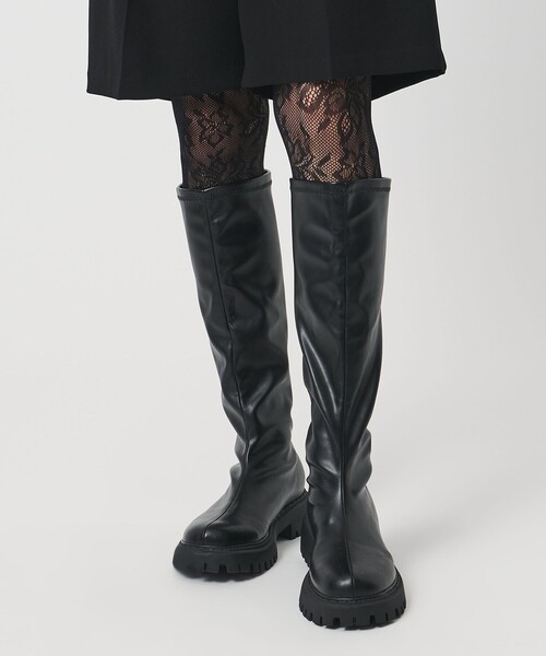 UNITED ARROWS（ユナイテッドアローズ）の「ストレッチ レイン ロングブーツ（ブーツ・レディース・ブラック・36/38/35/37）」の2枚目の写真