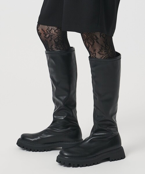 UNITED ARROWS（ユナイテッドアローズ）の「ストレッチ レイン ロングブーツ（ブーツ・レディース・ブラック・36/38/35/37）」の3枚目の写真