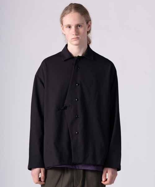 rehacer（レアセル）の「rehacer : Asymmetry Loop Cord Shirt / アシンメトリー ループコード シャツ（シャツ/ブラウス・メンズ・ブラック/グレー・SMALL/MEDIUM/LARGE/X-LARGE）」の7枚目の写真