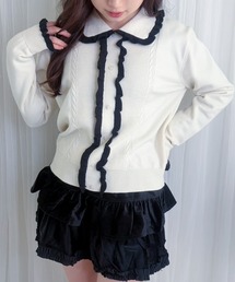 【ZOZOTOWN限定】フリルパイピングニット