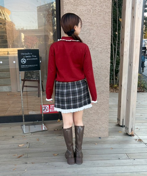 frunco(フランコ)の「【ZOZOTOWN限定】フリルパイピングニット(ニット/セーター・レディース・ネイビー/ブラウン/ホワイト/レッド・FREE)」の14枚目の写真