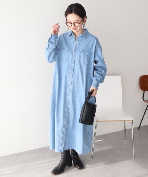 デニムシャツワンピース（ワンピース）｜AMERICAN HOLIC（アメリカン