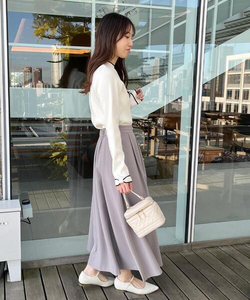 couture brooch（クチュールブローチ）の「【洗える・着映え】袖リボン リブニット（ニット/セーター・レディース・サックスブルー/オフホワイト/ネイビー/ナチュラル・38/36/42/40）」の18枚目の写真