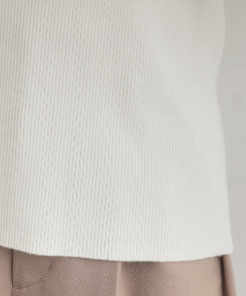 couture brooch（クチュールブローチ）の「【洗える・着映え】袖リボン リブニット（ニット/セーター・レディース・サックスブルー/オフホワイト/ネイビー/ナチュラル・38/36/42/40）」の6枚目の写真