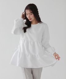 セール】シアージャガード カシュクール風ペプラムトップス（その他