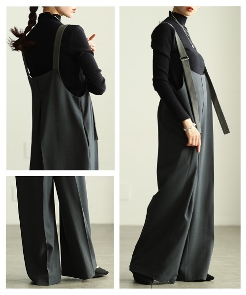 Sawa a la mode(サワアラモード)の「サロペットパンツ(サロペット/オーバーオール・レディース・カーキ/チャコールグレー・FREE)」の20枚目の写真