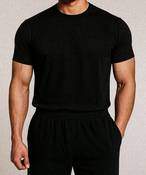 LEADEN（リーデン）の「無地マッスルフィット半袖Tシャツ[ブラック]（Tシャツ/カットソー・メンズ・その他・MEDIUM/LARGE/2XL/X-LARGE）」の5枚目の写真