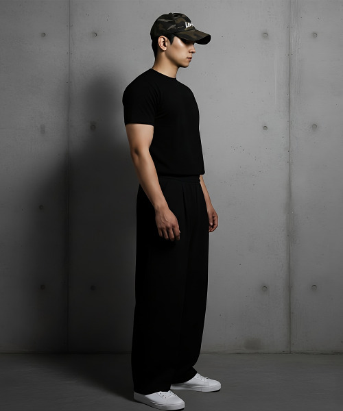 LEADEN（リーデン）の「無地マッスルフィット半袖Tシャツ[ブラック]（Tシャツ/カットソー・メンズ・その他・MEDIUM/LARGE/2XL/X-LARGE）」の9枚目の写真