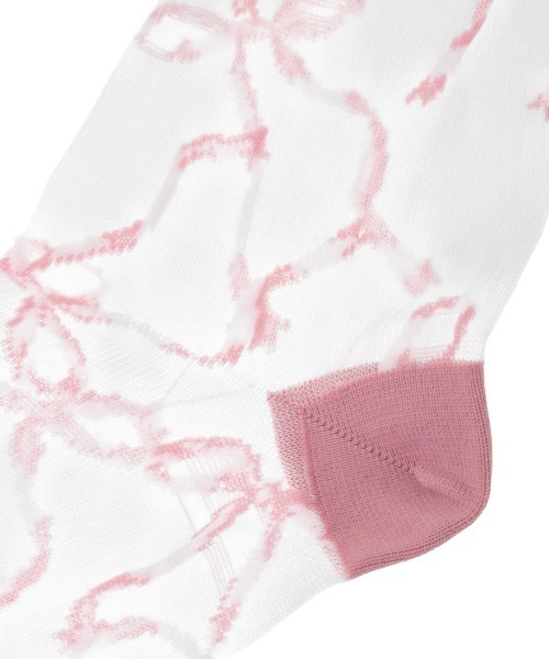 Candy Stripper（キャンディストリッパー）の「FULL OF RIBBON SHEER KNEE HIGH ソックス（ソックス/靴下・レディース・ブラック/ライトブルー/ピンク・FREE）」の6枚目の写真