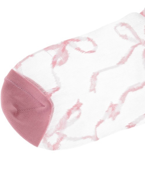 Candy Stripper（キャンディストリッパー）の「FULL OF RIBBON SHEER KNEE HIGH ソックス（ソックス/靴下・レディース・ブラック/ライトブルー/ピンク・FREE）」の7枚目の写真