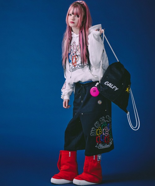 GALFY(ガルフィー)の「GALFY(ガルフィー)星のわんちゃんリメイクナップサック/手提げ付き/ポケットデザイン/ブラックデニム/カモフラ(バックパック/リュック・メンズ・カモフラージュ/ブラック系その他・FREE)」の5枚目の写真