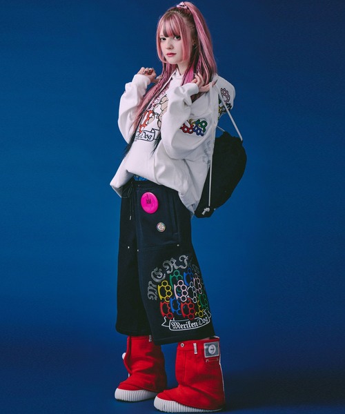 GALFY(ガルフィー)の「GALFY(ガルフィー)星のわんちゃんリメイクナップサック/手提げ付き/ポケットデザイン/ブラックデニム/カモフラ(バックパック/リュック・メンズ・カモフラージュ/ブラック系その他・FREE)」の6枚目の写真