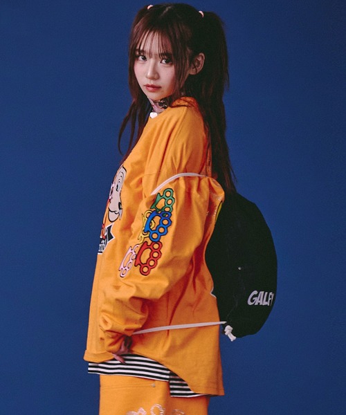 GALFY(ガルフィー)の「GALFY(ガルフィー)星のわんちゃんリメイクナップサック/手提げ付き/ポケットデザイン/ブラックデニム/カモフラ(バックパック/リュック・メンズ・カモフラージュ/ブラック系その他・FREE)」の11枚目の写真