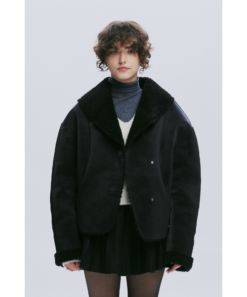 AFTERHOURS(アフターアワーズ)の「SHAWL COLLAR MUSTANG JACKET (BLACK)(ムートンコート・レディース・その他・FREE)」の1枚目の写真