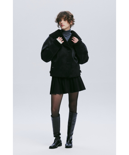 AFTERHOURS(アフターアワーズ)の「SHAWL COLLAR MUSTANG JACKET (BLACK)(ムートンコート・レディース・その他・FREE)」の5枚目の写真