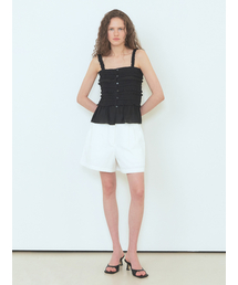 Cotton Pintuck Short Pants White