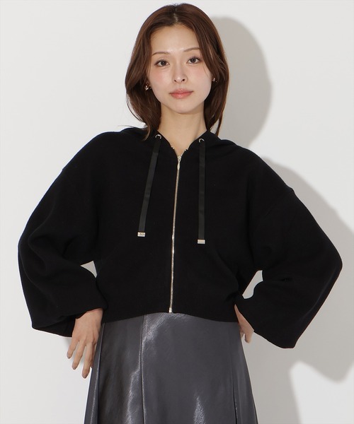 AND COUTURE(アンドクチュール)の「ニットパーカー(パーカー・レディース・チャコールグレー/ブラック/ベージュ/オレンジ・FREE)」の2枚目の写真