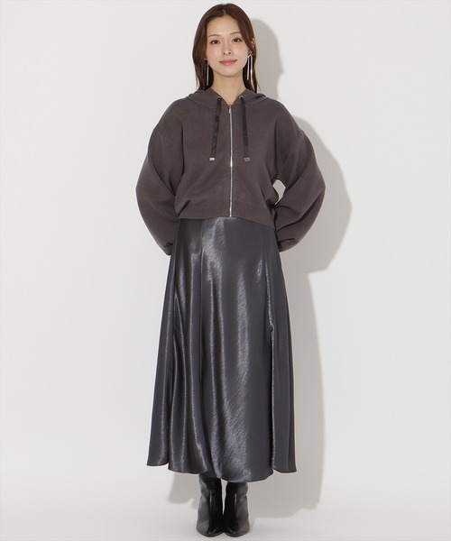 AND COUTURE(アンドクチュール)の「ニットパーカー(パーカー・レディース・チャコールグレー/ブラック/ベージュ/オレンジ・FREE)」の16枚目の写真