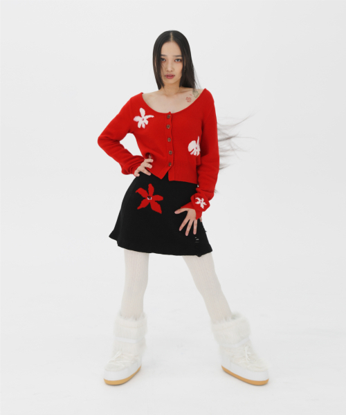 MIMI MONDE(ミミモンド)の「ウールカシミアブレンディド蘭スカート(ブラック)(スカート・レディース・その他・FREE)」の2枚目の写真