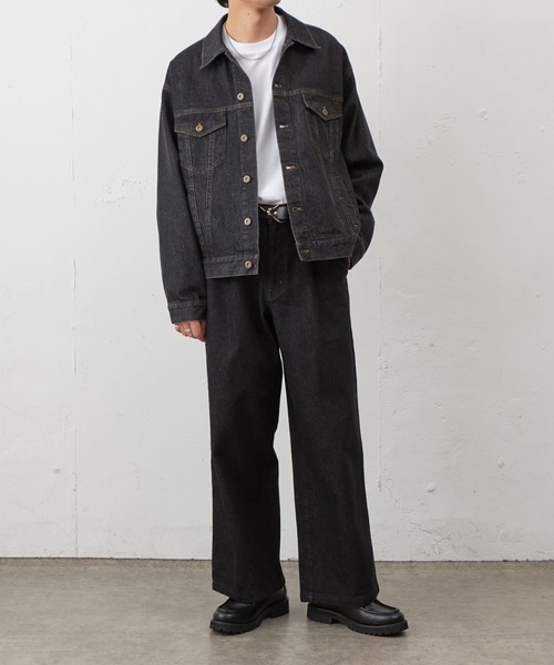 COLONY 2139(コロニートゥーワンスリーナイン)の「ナチュラルスラブデニム1タックワイドスラックス(デニムパンツ・メンズ・インディゴブルー/ブラック・MEDIUM/LARGE)」の13枚目の写真