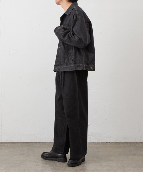 COLONY 2139(コロニートゥーワンスリーナイン)の「ナチュラルスラブデニム1タックワイドスラックス(デニムパンツ・メンズ・インディゴブルー/ブラック・MEDIUM/LARGE)」の14枚目の写真