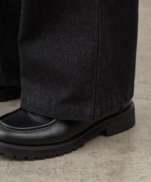 COLONY 2139(コロニートゥーワンスリーナイン)の「ナチュラルスラブデニム1タックワイドスラックス(デニムパンツ・メンズ・インディゴブルー/ブラック・MEDIUM/LARGE)」の8枚目の写真